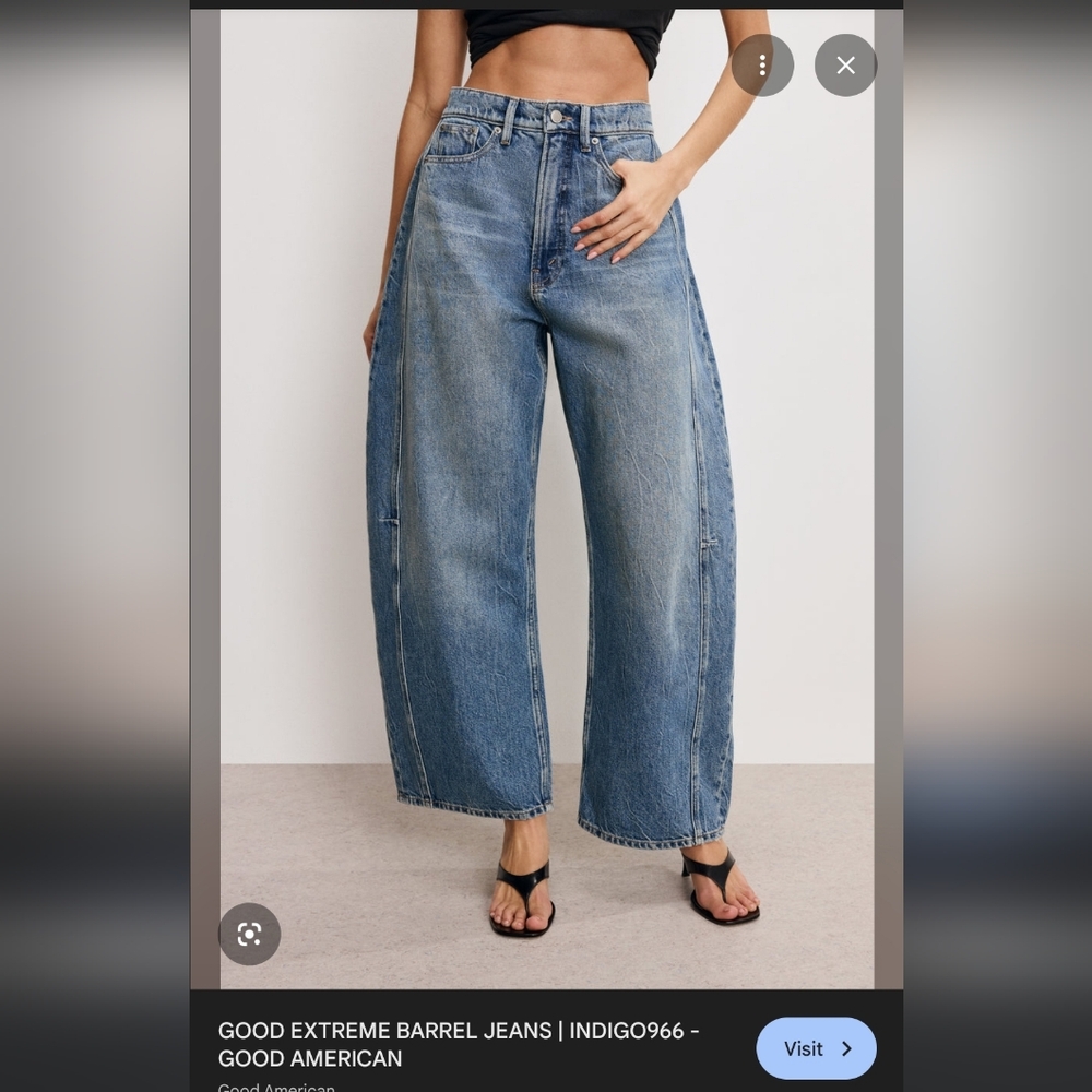 Good American Indigo Wide Leg Flare Jeans
